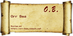 Orr Bea névjegykártya